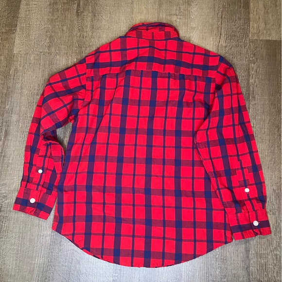 Wrangler boy small‎ (6/7) red and blue plaid button down shirt - Picture 6 of 6